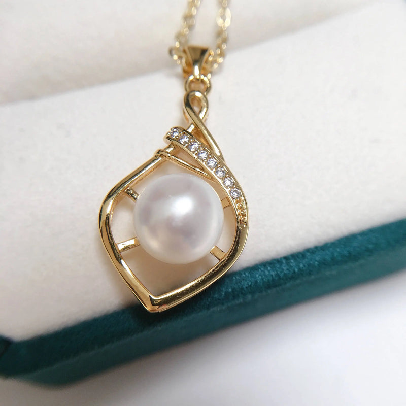 Genuine Pearl Pendant 925 Silver Choker Necklace