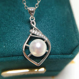 Genuine Pearl Pendant 925 Silver Choker Necklace