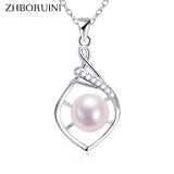 Genuine Pearl Pendant 925 Silver Choker Necklace