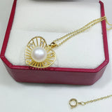 ZHBORUIN Heart Necklace Freshwater Pearl Pendant Wedding Gift