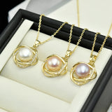 925 Silver Pearl Necklace Choker Pendant Jewelry