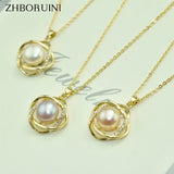 925 Silver Pearl Necklace Choker Pendant Jewelry