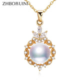 ZHBORUIN High Pearl Necklace Natural Pearl Women Choker Wedding Jewelry