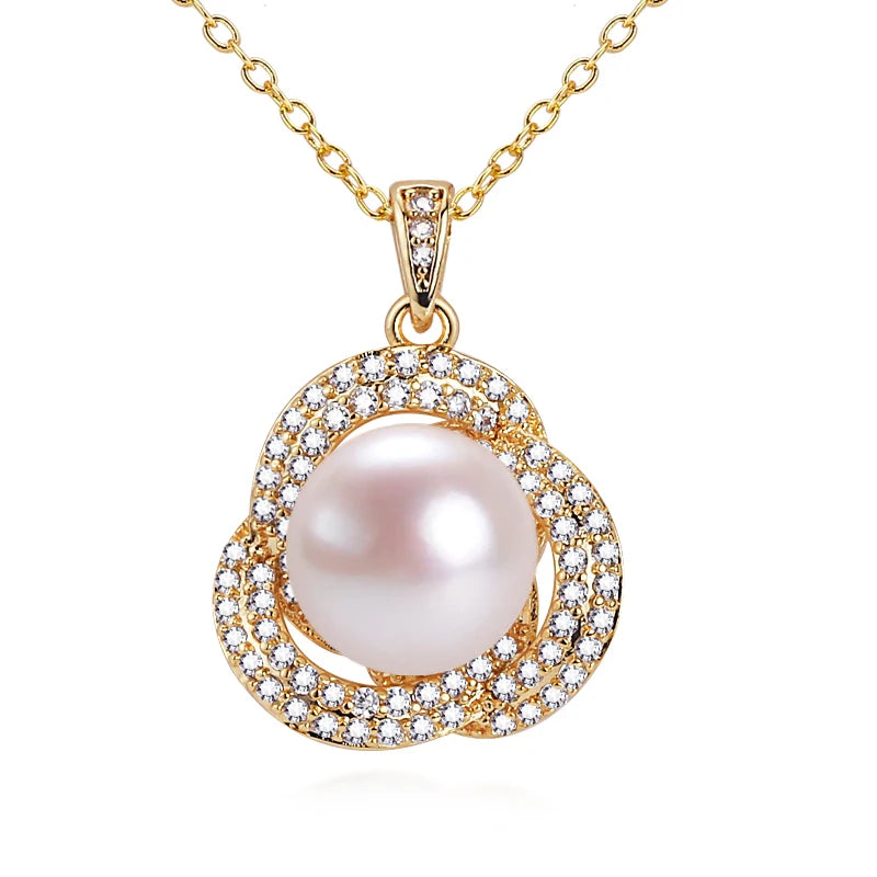 Freshwater Pearl Necklace Classic Pendant Clavicle Chain