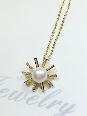 Freshwater Pearl Sliver Choker Necklace Pendant For Women Gift