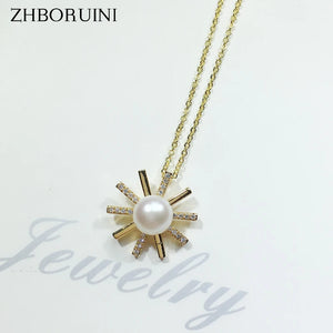 Freshwater Pearl Sliver Choker Necklace Pendant For Women Gift