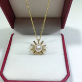 Freshwater Pearl Sliver Choker Necklace Pendant For Women Gift