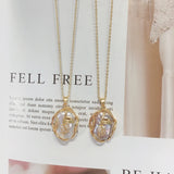 ZHBORUIN Big Pearl Leaf Pendant Necklace Natural Baroque Pearl Chain