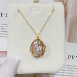 ZHBORUIN Big Pearl Leaf Pendant Necklace Natural Baroque Pearl Chain