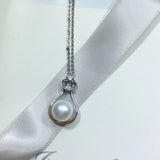 ZHBORUIN Sliver Pearl Necklace Women Wedding Party Gift