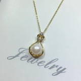 ZHBORUIN Sliver Pearl Necklace Women Wedding Party Gift