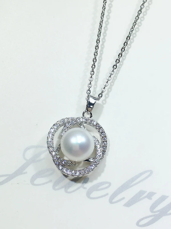 Freshwater Pearl Sliver Choker Necklace Pendant Women Accessories