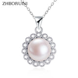 ZHBORUIN Pearl Necklace Silver 925 Jewelry Natural Pearl 14k Filled Choker