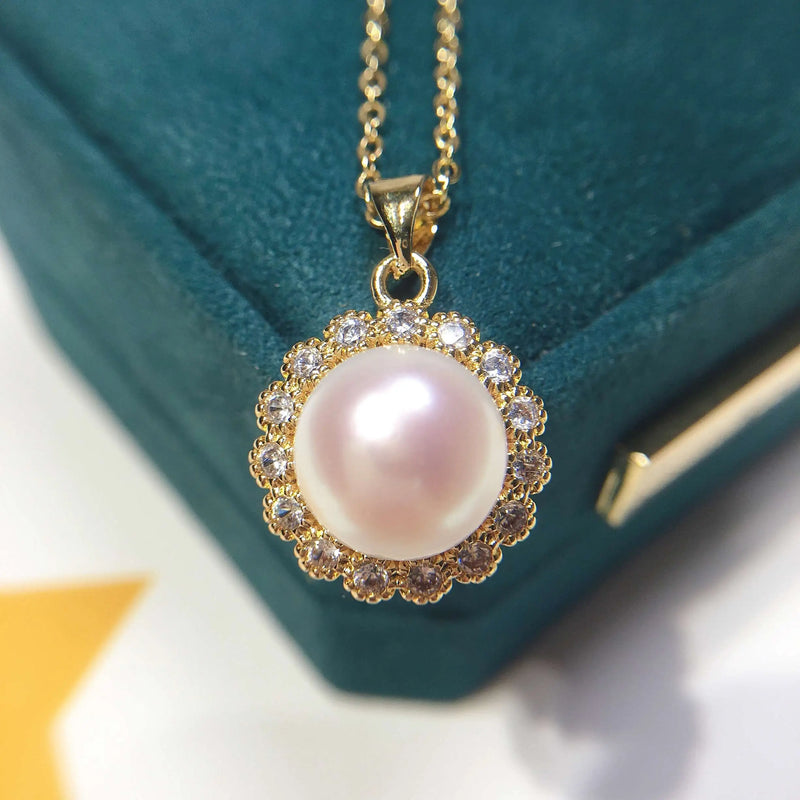 ZHBORUIN Pearl Necklace Silver 925 Jewelry Natural Pearl 14k Filled Choker