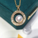 Freshwater Pearl Necklace 14k Filled Zircon Pendant Choker Exquisite Woman Jewel