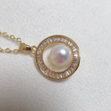 Freshwater Pearl Necklace 14k Filled Zircon Pendant Choker Exquisite Woman Jewel