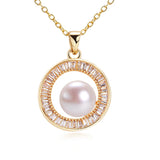 Freshwater Pearl Necklace 14k Filled Zircon Pendant Choker Exquisite Woman Jewel
