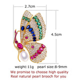 Freshwater Pearl Brooch Court Style Butterfly Brooch