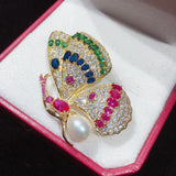 Freshwater Pearl Brooch Court Style Butterfly Brooch