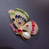 Freshwater Pearl Brooch Court Style Butterfly Brooch