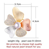 Italian Tech Freshwater Pearl Brooch Tricolor Jewelry