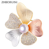 Italian Tech Freshwater Pearl Brooch Tricolor Jewelry
