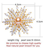 Natural Freshwater Pearl Snowflake Brooch, Women's Pearl Jewelry