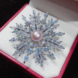 Natural Freshwater Pearl Snowflake Brooch, Women's Pearl Jewelry