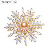 Natural Freshwater Pearl Snowflake Brooch, Women's Pearl Jewelry