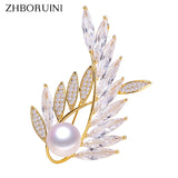 Freshwater Pearl Brooch Austria Crystals Creative Brooch Pins