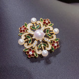 Freshwater Pearl Brooch Enamel Many Pearls Brooch Pins Pearl Jewelry For Women