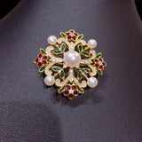 Freshwater Pearl Brooch Enamel Many Pearls Brooch Pins Pearl Jewelry For Women