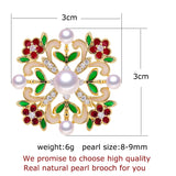 Freshwater Pearl Brooch Enamel Many Pearls Brooch Pins Pearl Jewelry For Women
