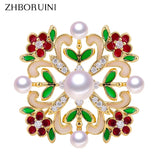 Freshwater Pearl Brooch Enamel Many Pearls Brooch Pins Pearl Jewelry For Women