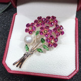 Freshwater Pearl Brooch Bouquet Flower Breastpin