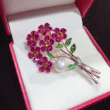 Freshwater Pearl Brooch Bouquet Flower Breastpin