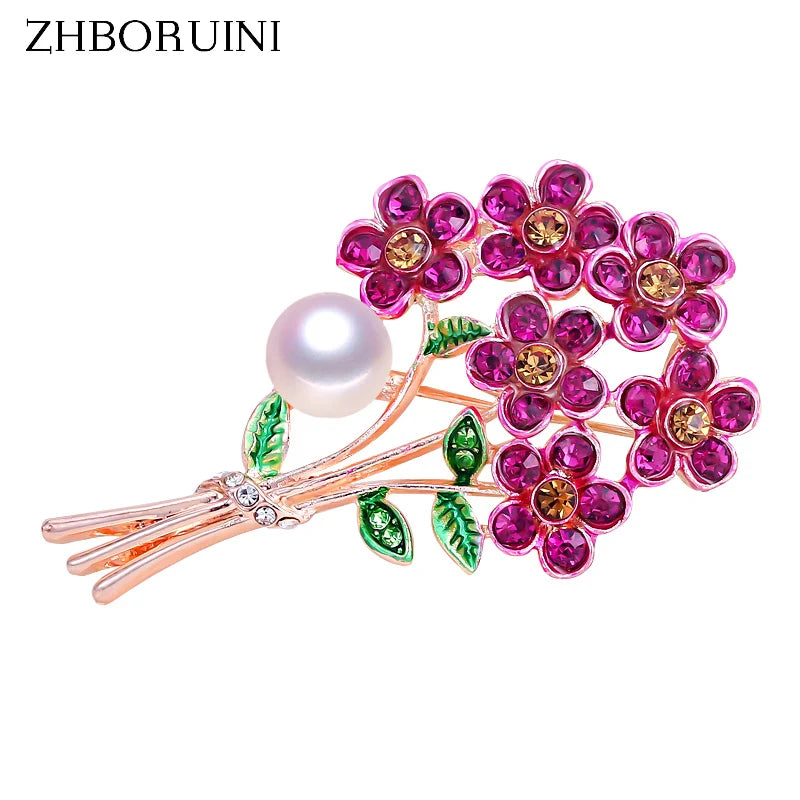 Freshwater Pearl Brooch Bouquet Flower Breastpin