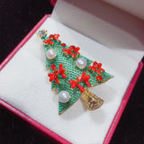 Natural Pearl Brooch Christmas Tree Pearl Breastpin Freshwater Pearl Jewelry