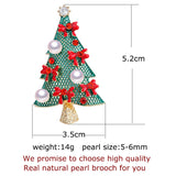 Natural Pearl Brooch Christmas Tree Pearl Breastpin Freshwater Pearl Jewelry