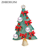 Natural Pearl Brooch Christmas Tree Pearl Breastpin Freshwater Pearl Jewelry
