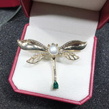 Natural Pearl Brooch Retro Dragonfly Pearl Breastpin Freshwater Pearl Jewelry