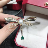 Natural Pearl Brooch Retro Dragonfly Pearl Breastpin Freshwater Pearl Jewelry