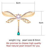 Natural Pearl Brooch Retro Dragonfly Pearl Breastpin Freshwater Pearl Jewelry