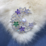 Natural Freshwater Pearl Brooch Creative Moon Brooch Pins Pearl Jewelry