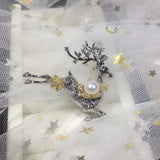 Natural Freshwater Pearl Brooch Elk Brooch Pins Pearl Jewelry Women