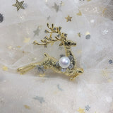 Natural Freshwater Pearl Brooch Elk Brooch Pins Pearl Jewelry Women