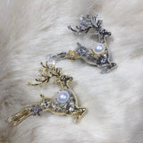 Natural Freshwater Pearl Brooch Elk Brooch Pins Pearl Jewelry Women