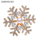 Natural Freshwater Pearl Snowflake Brooch Pin Corsage