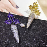 Freshwater Pearl Carrot Brooch - Elegant Pearl Jewelry