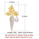 Freshwater Pearl Carrot Brooch - Elegant Pearl Jewelry